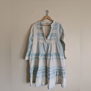 Sosia Coastal Blue & White Patterned Dress – Elegant & Stylish (Size M)